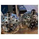 Lot of (2) 10" Table Vases (Silver)