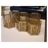 Lot of (6) 3-1/2" Metal Hexagon Candleholders