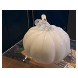 Glass Decorative Pumpkin Décor (White)