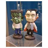 Lot of (2) Halloween Candy Holders - Frankenstein and Dracula