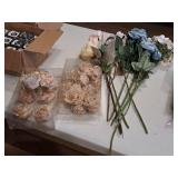 Lot of  Assorted Faux Flowers - Roses, Long Stem Roses