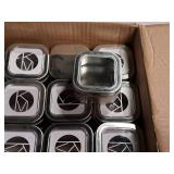 Lot of (37) Seamless Tin Container with Window Cover