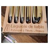 Steak Knife Set 6-piece by Laguiole de Table with Wood Holder