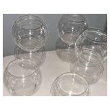 Lot of (8) Clear Glass Candleholders 4"x5"