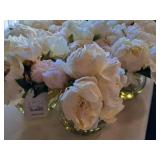 Lot of (8) Small Faux Flower Boquets (White)