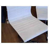 Lot of (2) Padded Metal High-Back Rolling Office Chairs (White)