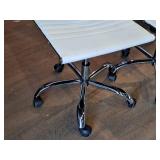 Lot of (2) Padded Metal High-Back Rolling Office Chairs (White)