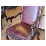 Wood/Leather Living Room Arm Chair