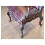 Wood/Leather Living Room Arm Chair