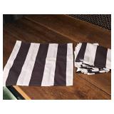 Lot of (10) Cloth Napkins 18"x17-1/2" (Black & White Striped)