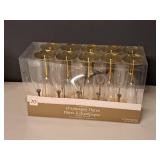 Lot of (20) 9" Plastic Champagne Flutes (Gold Stem)