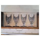 Lot of (2) Wine Tasting Sets - Glasses and Wooden Serving Tray 5-piece