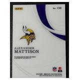 Alexander Mattison RPA  /14 2019 Immaculate Collection #130, numbered 02/14, Minnesota Vikings Football Card