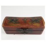 Vintage Red Chinese Trinket Box with Dragon & Phoenix