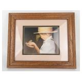 NANCY NOEL "Ian & The Frog" Young Amish Boy with Frog -Framed