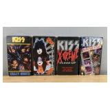 Collection of 4 KISS Concert and Behind The Scenes Footage on VHS: Crazy Nights, The Second Coming, X-Treme Close-Up, and KISS Confidential