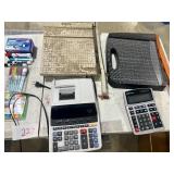 OFFICE SUPPLIES, CUT TABLES, CALCULATORS & MARKERS