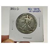 1921-D Walking Liberty Half KEY!