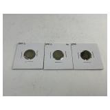 3x Seated Liberty Silver Dimes