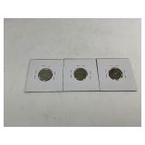 3x Seated Liberty Silver Dimes