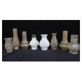 ASSORTMENT OF DIFFERENT LAMP/LANTERN GLASS TOPS