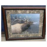 ELK BULL FRAMED ART