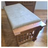 Oak Upholstered Bedroom Bench