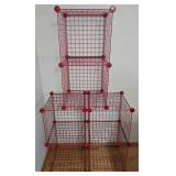 Trio of Two-Cube Stackable Wire Shelving Units