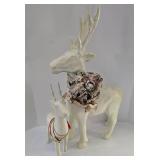 Pair of White Holiday Reindeer