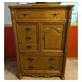 Vintage Carved Caved Oak Dresser