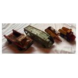 (4) Vintage Die Cast Trucks - U-Haul Pickup Truck Dump Truck, 2 Trailers - Toys