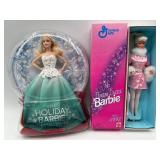 Holiday Barbie 2016 and Winter Dazzle Barbie 1997 Dolls