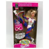 Collection of Vintage Barbie Dolls: Olympic Gymnast, NASCAR, Ice Capades and Olympic Skater