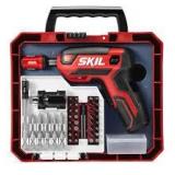 SKIL Rechargeable 4V Cordless Pistol Grip Screwdriver with 42pcs Bit Set, USB Charger and Carrying Case