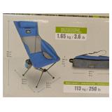 Cascade Mountain Tech Ultralight Packable High-Back Chair with Cup Holder Blue