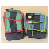 Set of 2 Polar Pack Dual Compartment Roll Top Lunch Kits