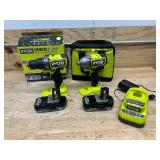 RYOBI PBLCK01K ONE+ HP 18V Brushless Cordless 1/2 in. Drill/Driver and Impact Driver Kit w/(2) 2.0 Ah Batteries, Charger, and Bag - B149