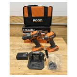 RIDGID R97801 18V SubCompact Brushless 2-Tool Combo Kit with Drill/Driver, Impact Driver, Charger, and Tool Bag -D199