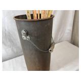 Tall Bucket w/ Various Yard Sticks