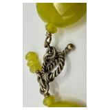 Lime Green Faceted Beaded Drop Pendant Necklace