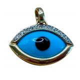 14k Gold Evil Eye Pendant