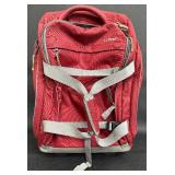 LL Bean Red Canvas Rolling Duffle Bag Carry On