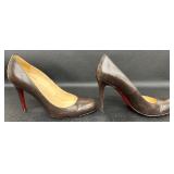 Christian Louboutin Brown Leather Pumps - Size 38 1/2