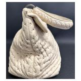 Bottega Veneta Leather Creme Top Handle Bag / Bottega Veneta Off White Leather Top Handle Bag