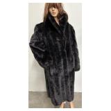 Lovely Long Faux Fur Coat - Size L/XL