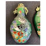 Three Vintage Cloisonné Style Pendants