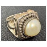 Sterling Silver and Pearl Ring