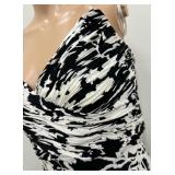 Black and White Light Bead Accented Dress with Coordinating Scarf by Zola Ice