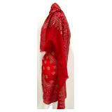 Lovely Red and Gold Silk Shawl