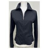 Awesome Lightweight Black Cotton Mix Zip Up